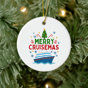 Merry Cruisemas Christmas Ceramic Tree Decoration