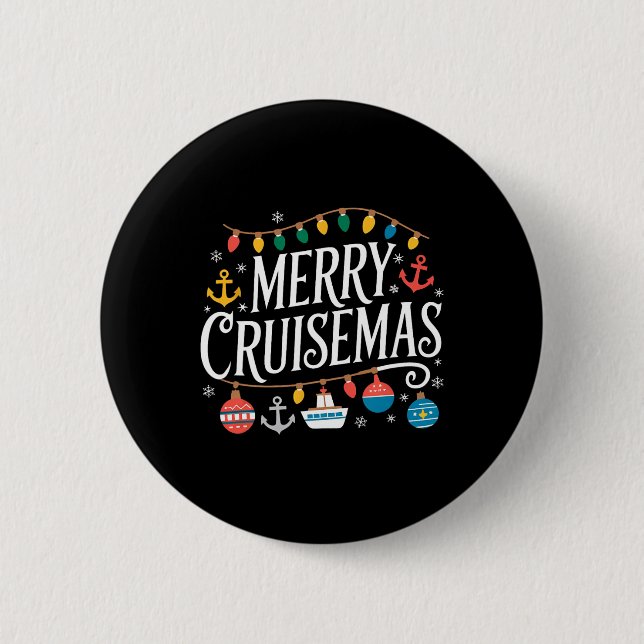 Merry Cruisemas Christmas Cruise S Family Cruisin  6 Cm Round Badge (Front)