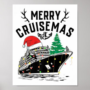 Merry Cruisemas Christmas Family Cruise Ship Fun Poster