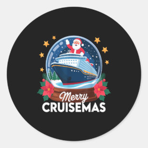 Merry Cruisemas Christmas Family Cruisin Funny Cru Classic Round Sticker