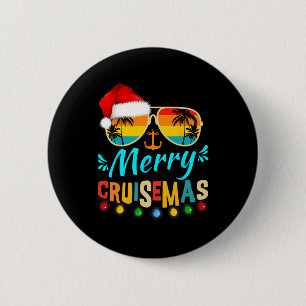 Merry Cruisemas Christmas Santa Reindeer Cruise 6 Cm Round Badge