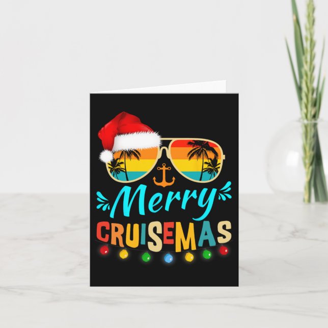 Merry Cruisemas Christmas Santa Reindeer Cruise  Card (Front)