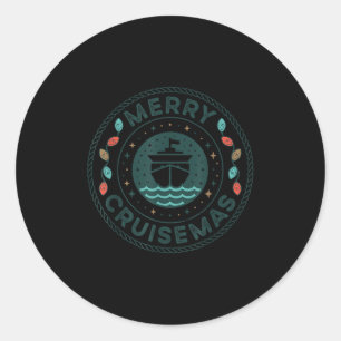 Merry Cruisemas Cruise Mas Matching Family Christm Classic Round Sticker