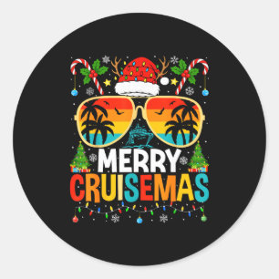 Merry Cruisemas Cruise Matching Family Christmas C Classic Round Sticker