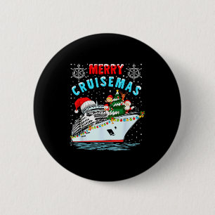 Merry Cruisemas Cruise Ship Family Christmas  6 Cm Round Badge