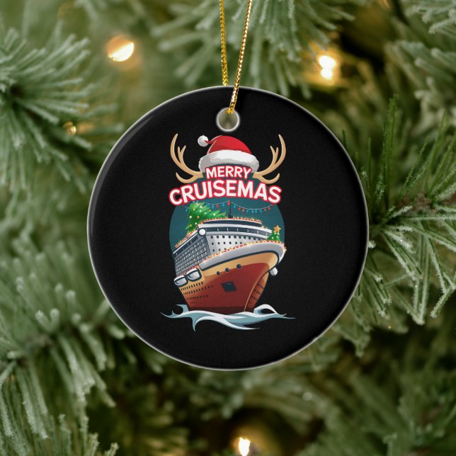 Merry Cruisemas Cruise Ship Family Christmas Funny Ceramic Tree Decoration (Tree)