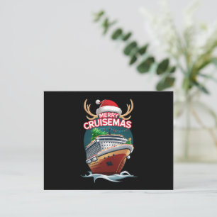 Merry Cruisemas Cruise Ship Family Christmas Funny Holiday Postcard