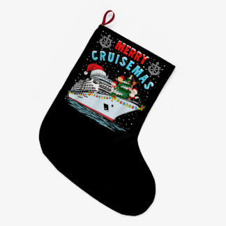 Merry Cruisemas Cruise Ship Family Christmas Large Christmas Stocking