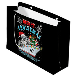 Merry Cruisemas Cruise Ship Family Christmas Large Gift Bag