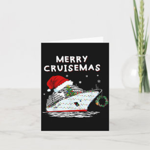 Merry Cruisemas Cruise Ship Santa Hat Christmas Card
