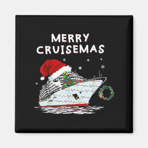 Merry Cruisemas Cruise Ship Santa Hat Christmas Ho Magnet