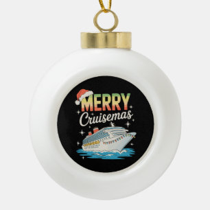 Merry Cruisemas Cruise Ship Xmas Family Christmas Ceramic Ball Christmas Ornament