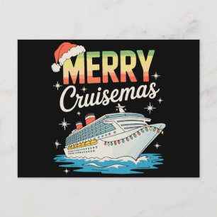 Merry Cruisemas Cruise Ship Xmas Family Christmas Holiday Postcard