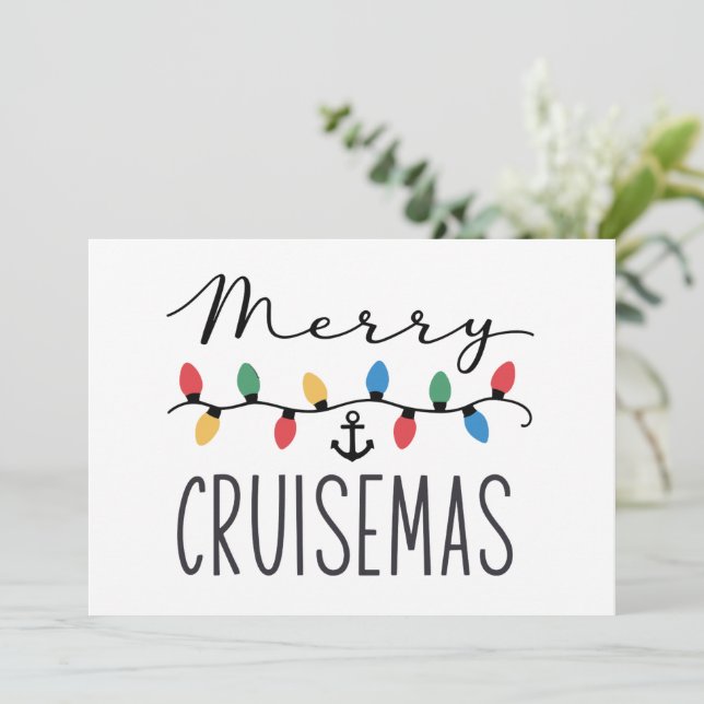 Merry Cruisemas Family Christmas Cruise Trip  Holiday Card (Standing Front)