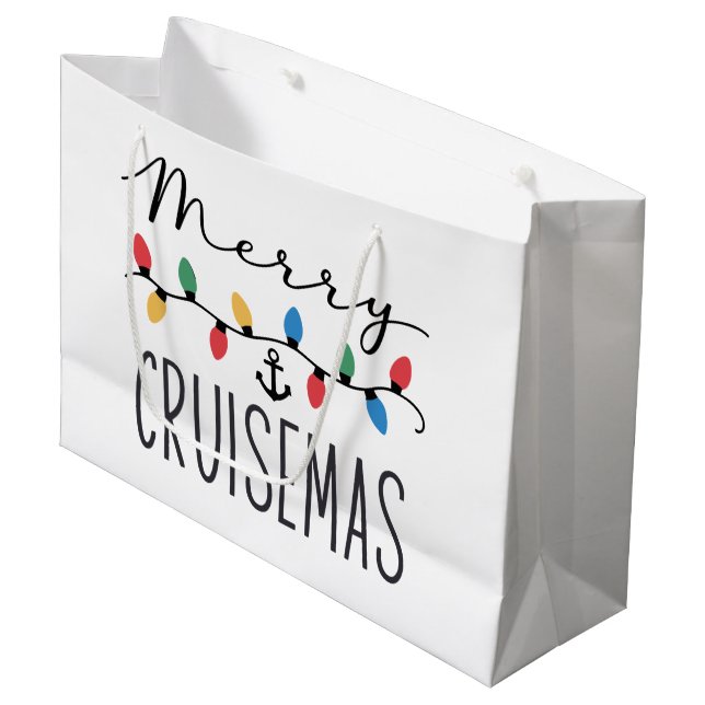 Merry Cruisemas Family Christmas Cruise Trip  Large Gift Bag (Front Angled)
