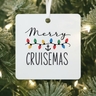 Merry Cruisemas Family Christmas Cruise Trip Metal Tree Decoration
