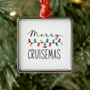 Merry Cruisemas Family Christmas Cruise Trip Metal Tree Decoration
