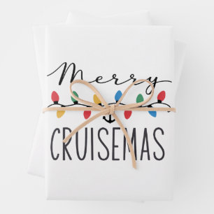 Merry Cruisemas Family Christmas Cruise Trip Wrapping Paper Sheet