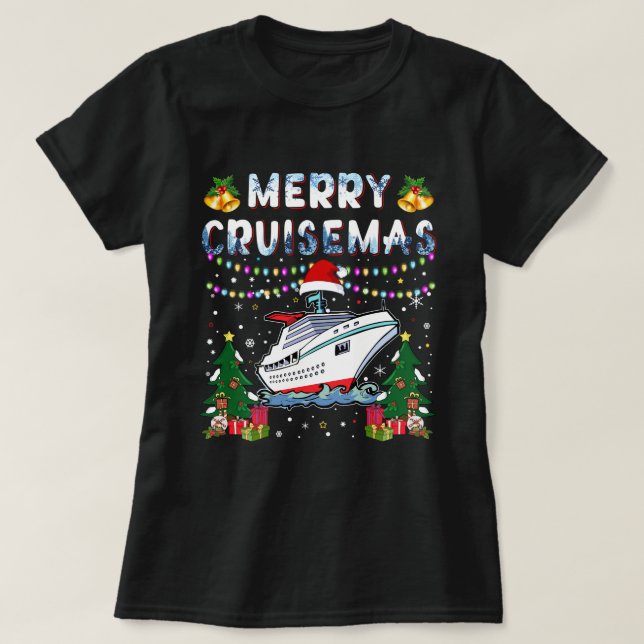 Merry Cruisemas Family Cruise Christmas 2021 Funny T-Shirt (Design Front)