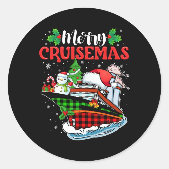 Merry Cruisemas Family Cruise Christmas 2023 Fun 1 Classic Round Sticker (Front)