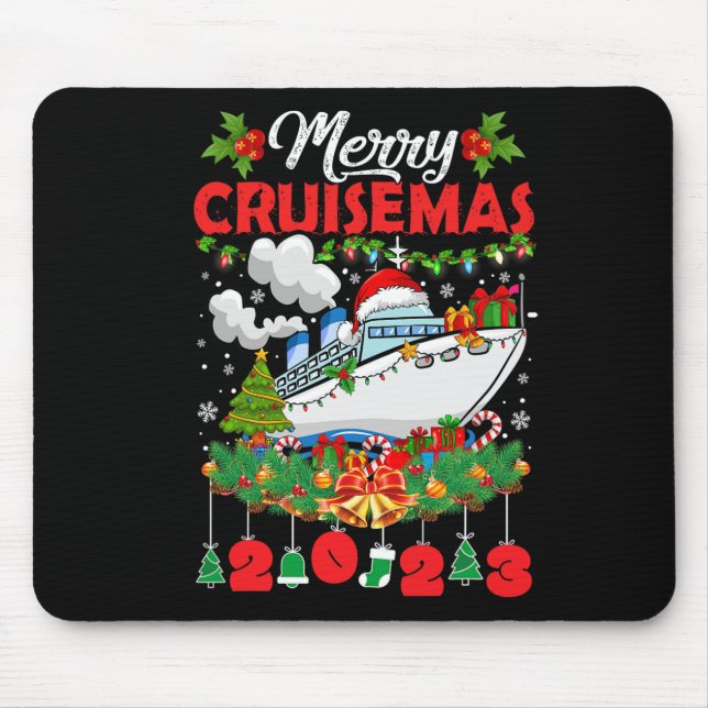 Merry Cruisemas Family Cruise Christmas 2023 Fun B Mouse Pad (Front)