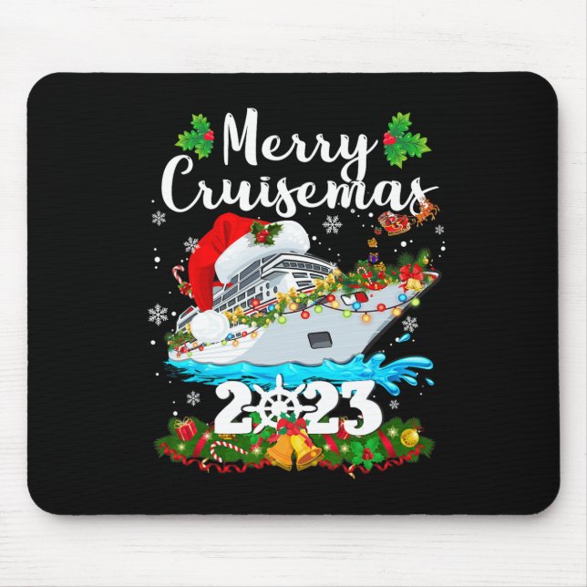 Merry Cruisemas Family Cruise Christmas 2023 Fun B Mouse Pad (Front)