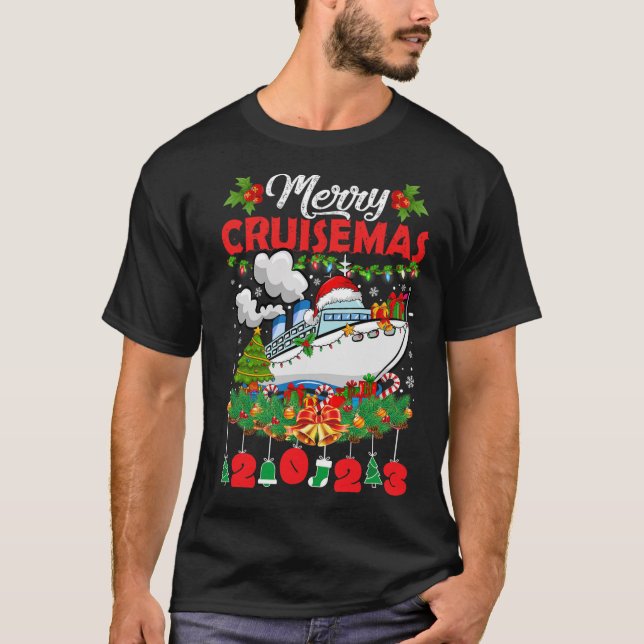 Merry Cruisemas Family Cruise Christmas 2023 Fun B T-Shirt (Front)