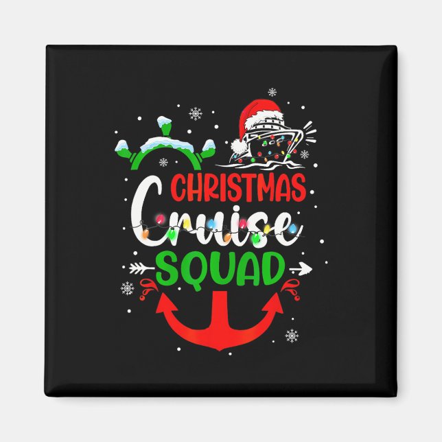 Merry Cruisemas Family Cruise Christmas Cruise Squ Magnet (Front)