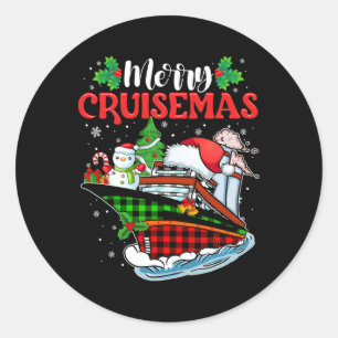 Merry Cruisemas Family Cruise Christmas Fun 1  Classic Round Sticker