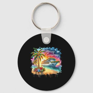 Merry Cruisemas Family Cruise Christmas Funny Boat Key Ring