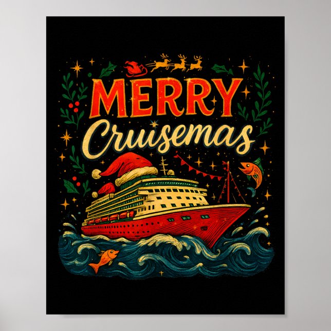 Merry Cruisemas Funny Christmas Cruise Vacation  Poster (Front)
