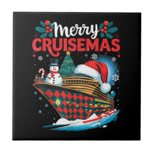 Merry Cruisemas Funny Family Christmas Tile