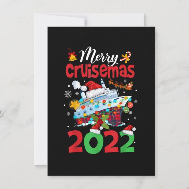 Merry Cruisemas Funny Santa Cruise Plaid Christmas Invitation (Front)
