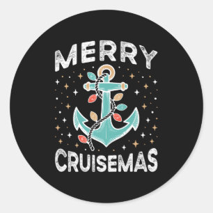 Merry Cruisemas Matching Family Cruise Christmas L Classic Round Sticker