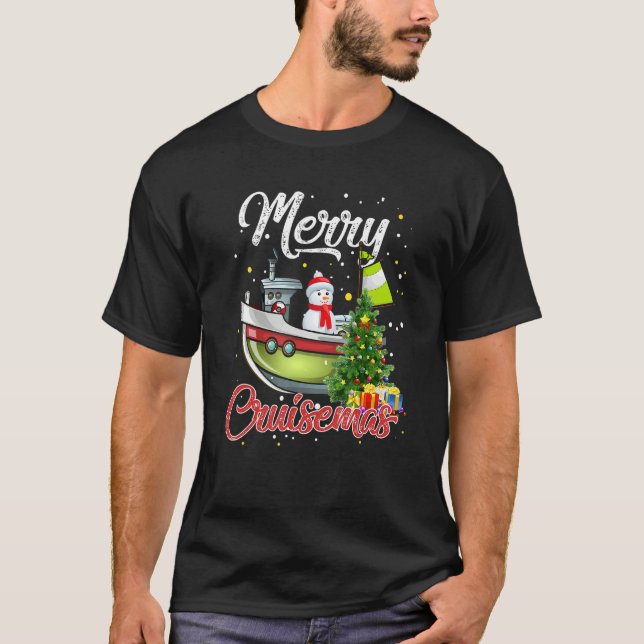Merry Cruisemas Merry Christmas  Snowman Tree Crui T-Shirt (Front)