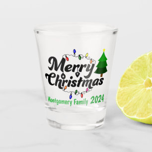 Merry Cruisemas Personalised Family  Shot Glass