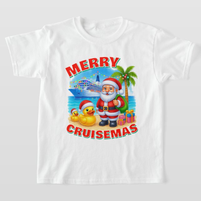 Merry Cruisemas Tropical Santa, Cruise Duck Shirt  (Laydown)