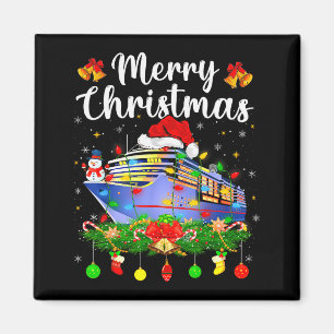 Merry Cruisemas Xmas Lighting Santa Cruise Ship Ch Magnet