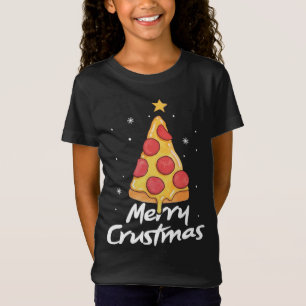 Merry Crustmas Funny Christmas Pizza Tree Gift T-Shirt
