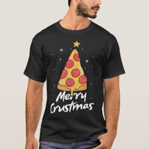 Merry Crustmas Funny Christmas Pizza Tree Gift T-Shirt