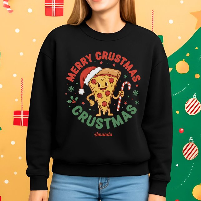 Merry Crustmas Funny Pizza Christmas Sweatshirt (Creator Uploaded)