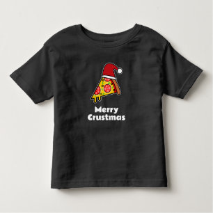 Merry Crustmas FUNNY PIZZA SLICE SANTA Toddler T-Shirt