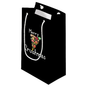 Merry Crustmas Pizza Christmas Small Gift Bag