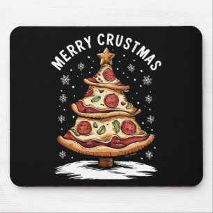 Merry Crustmas Pizza Christmas Tree Xmas Funny Piz Mouse Pad