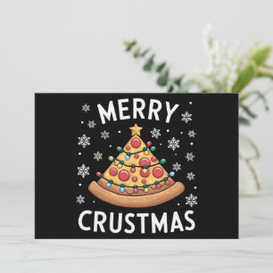 Merry Crustmas Pizza Christmas Tree Xmas Gifts Holiday Card
