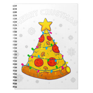Merry Crustmas Pizza Christmas Tree Xmas Gifts Kid Notebook