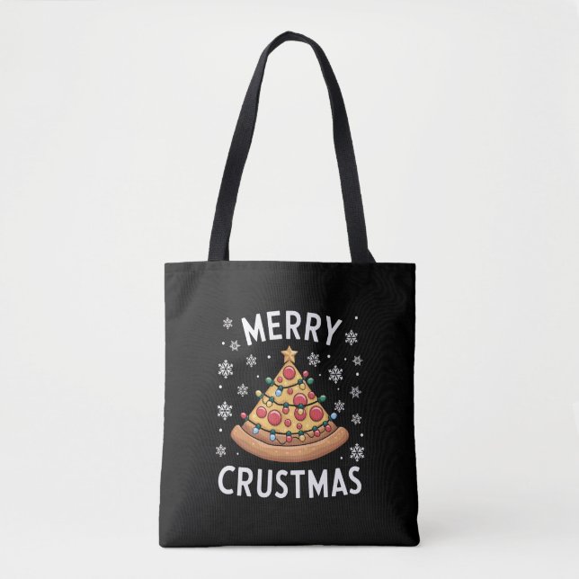 Merry Crustmas Pizza Christmas Tree Xmas Gifts  Tote Bag (Front)