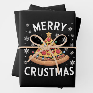 Merry Crustmas Pizza Christmas Tree Xmas Gifts  Wrapping Paper Sheet