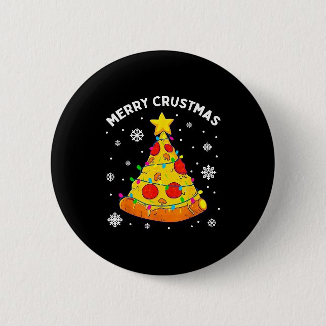 Merry Crustmas Zza Christmas Tree Xmas Kids Men  6 Cm Round Badge (Front)
