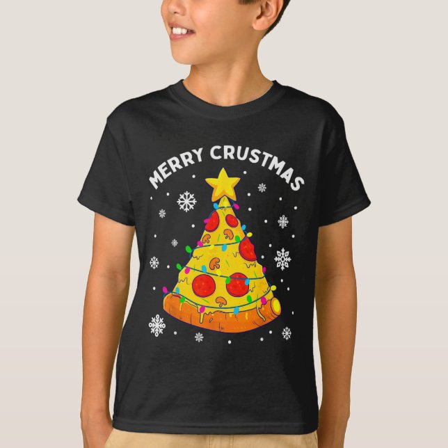 Merry Crustmas Zza Christmas Tree Xmas Kids Men  T-Shirt (Front)